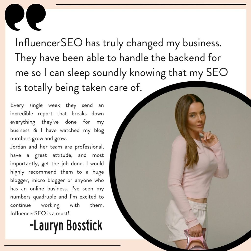 InfluencerSEO review from Lauryn Bosstick