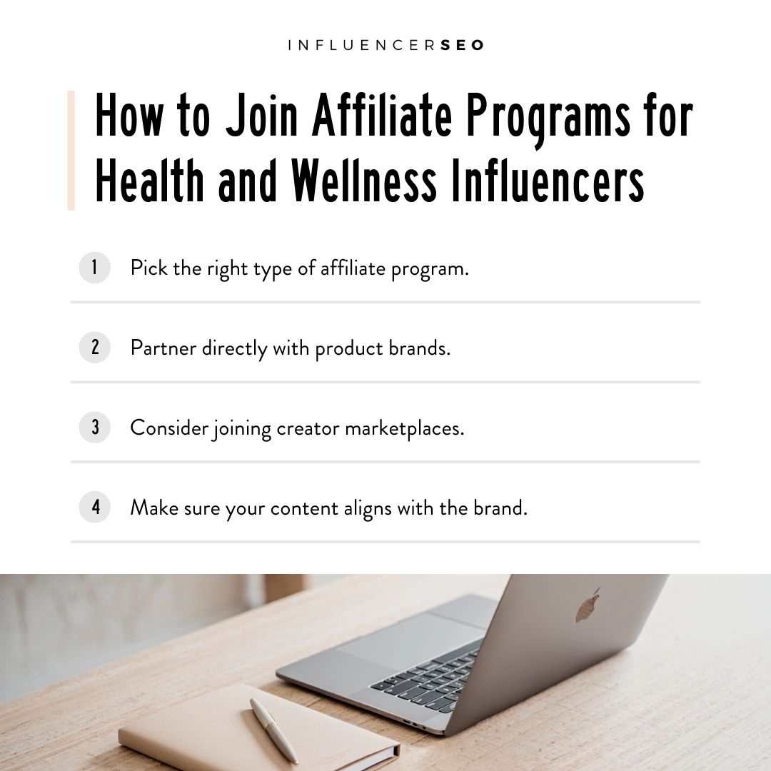 how to join affiliate programs for health and wellness influencers