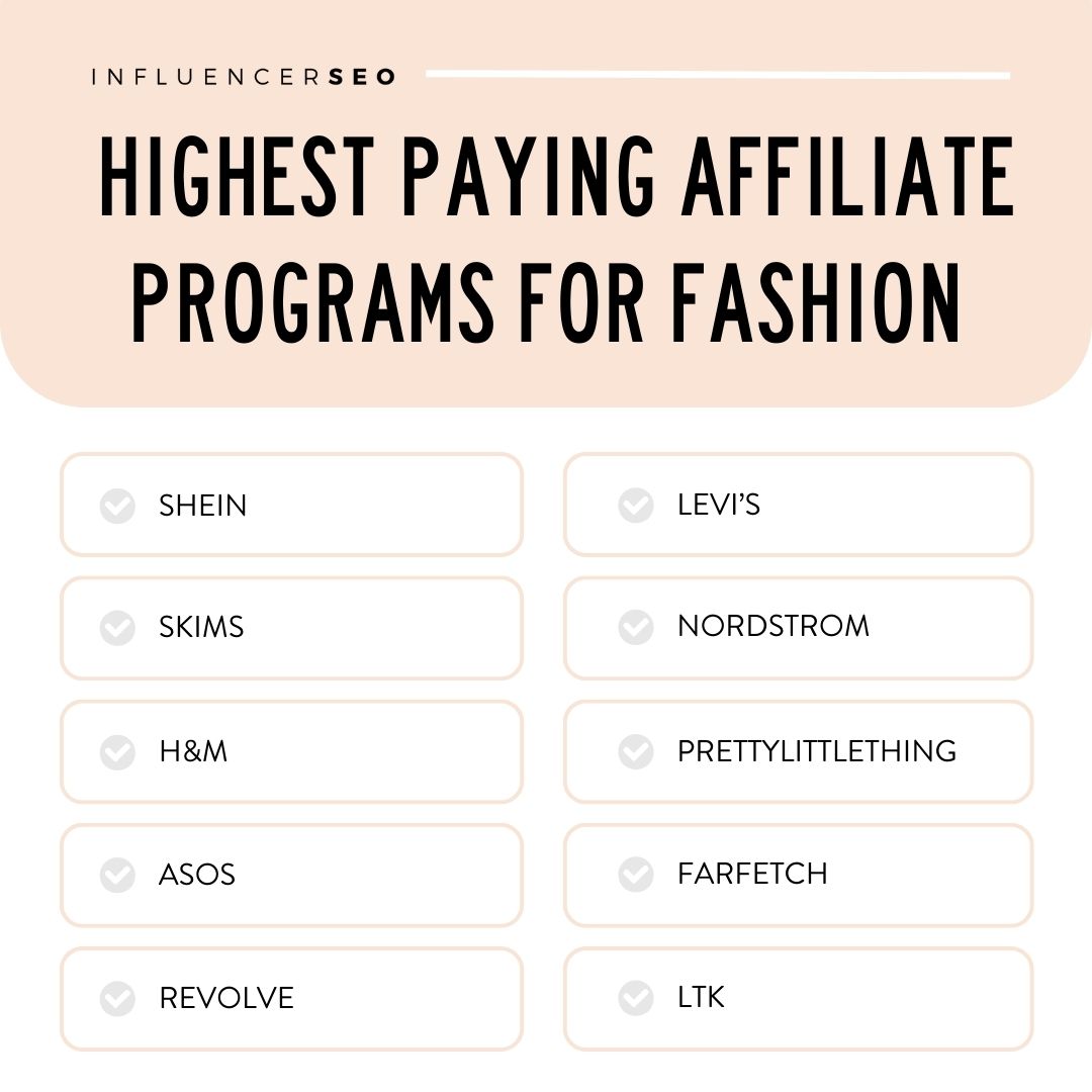 highest paying affiliate programs for fashion